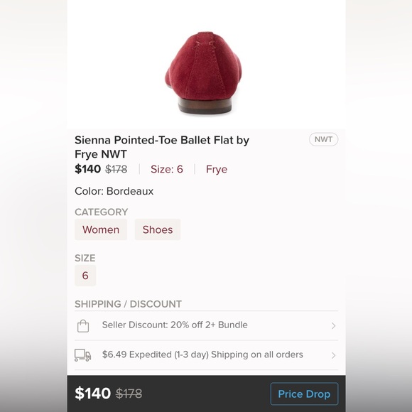 Frye flats, Sienna Ballet NWT - Picture 9 of 9